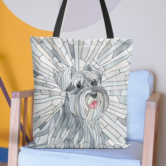 Bolsa Tote Miniatura Schnauzer - Arte do Mosaico (Criador carregado)