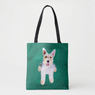 Bolsa Tote Miniatura Schnauzer Cão Cachorro - Pintura de Cura