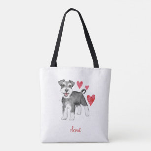 Bolsa Tote Miniatura Schnauzer Mini Schnauzer Texto Personali