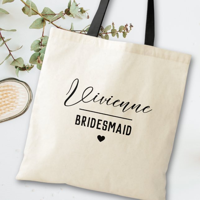 Bolsa Tote Mínima Moderna Tipografia Casada Bridesmaid Gift (Criador carregado)