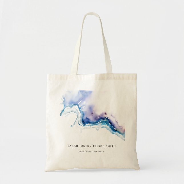 Bolsa Tote Minimal Coastal Sea Beach Watercolor Wedding (Frente)