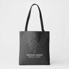 Bolsa Tote Minimal Crescent Moon & Sun Line Art | Boho Style