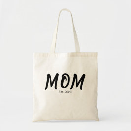 Bolsa Tote Minimal Elegant Bold Custom Date Mom
