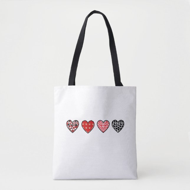 Bolsa Tote minimal valentine hearts / “cute love pattern” (Frente)