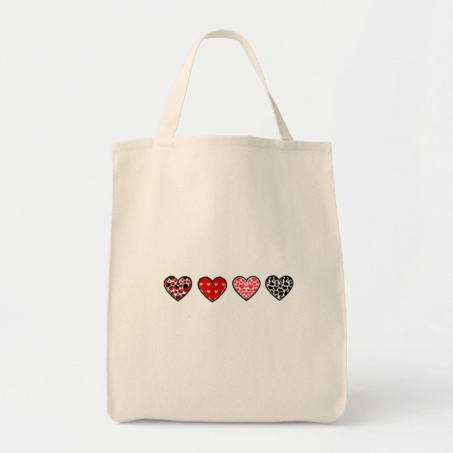 Bolsa Tote minimal valentine hearts / “cute love pattern” (Frente)