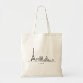 Bolsa Tote Minimalist Paris Skyline Line Art