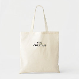 Bolsa Tote Minimalist Stay Creative Typography 