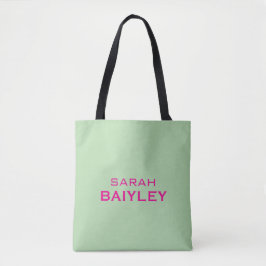 Bolsa Tote Minimalista nome personalizado moderno