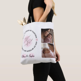 Bolsa Tote Minimalista Rosa Presente Personalizado de 1º Dia