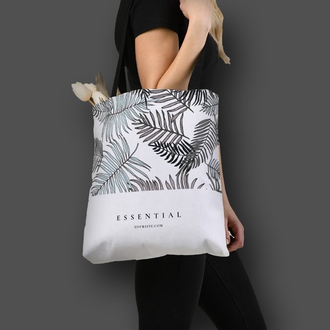 Bolsa Tote Minimalista Tropical Escura Moderna (Modern Summer Dark Tropical Minimalist Tote Bag
)