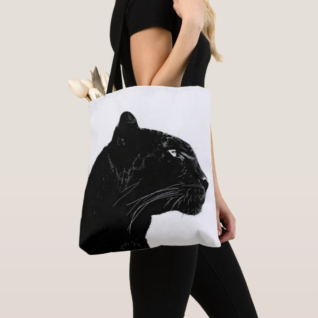 Bolsa Tote Minimismo da Cabeça de Pantera Negra (Close Up)