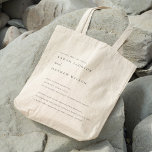 Bolsa Tote Mínimo de Fatos Divertidos de Casamento com Tipogr<br><div class="desc">Se precisar de mais alguma personalização,  por favor,  sinta-se à vontade para me enviar uma mensagem em yellowfebstudio@gmail.com.</div>