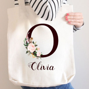 Bolsa Tote Mínimo - Letra O Blush - Presente Personalizado Fl