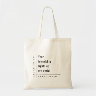 Bolsa Tote Mínimo Moderno - Oferta de Bridesmaid de Amizade S