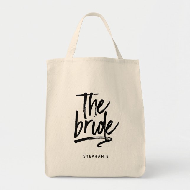Bolsa Tote Mínimo Personalizado A Bag Bride Tote (Frente)