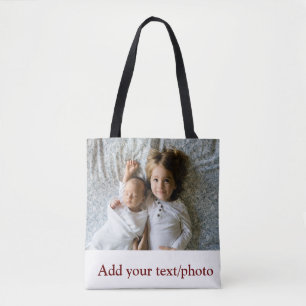 Bolsa Tote Mínimo simples ADICIONE O TEXTO FOTOGRÁFICO