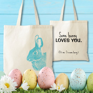 Bolsa Tote Mínimo Simples Coelho Azul da Páscoa