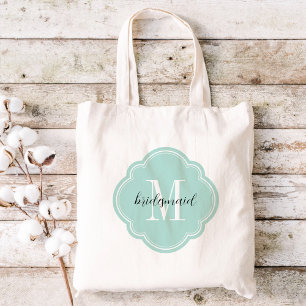 Bolsa Tote Mint Monograma Bridesmaid Tote Bag