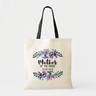 Bolsa Tote Mint & Purple Floral Wreath Mãe da Noiva