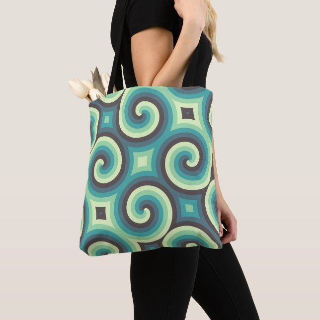 Bolsa Tote Mint Swirl Mosaico (Close Up)