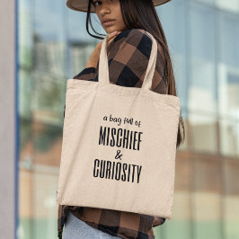 Bolsa Tote Mishead & Curiosity Funny Quirky Na moda