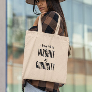 Bolsa Tote Mishead & Curiosity Funny Quirky Na moda