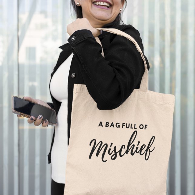 Bolsa Tote Mishead Funny Quirky Na moda Modern (Shop now and make mischief with flair!)