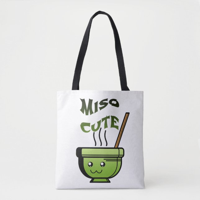 Bolsa Tote Miso Cute Vegan Humor (Frente)