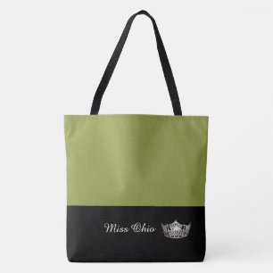 Bolsa Tote Miss America Silver Crown Town Bag LRGE Olive