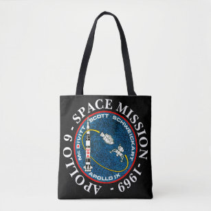 Bolsa Tote Missão Espacial 1969 Insignia da Apollo 9