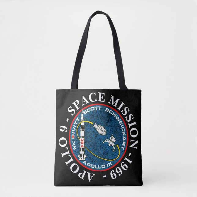 Bolsa Tote Missão Espacial 1969 Insignia da Apollo 9 (Frente)
