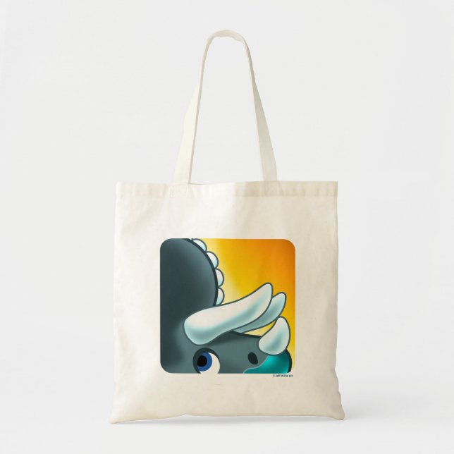 Bolsa Tote MISTÉRIO HORNED DINOSAUR de Jeff Willis Art (Frente)
