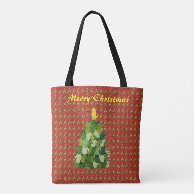 Bolsa Tote Mitten Tree Christmas (Verso)