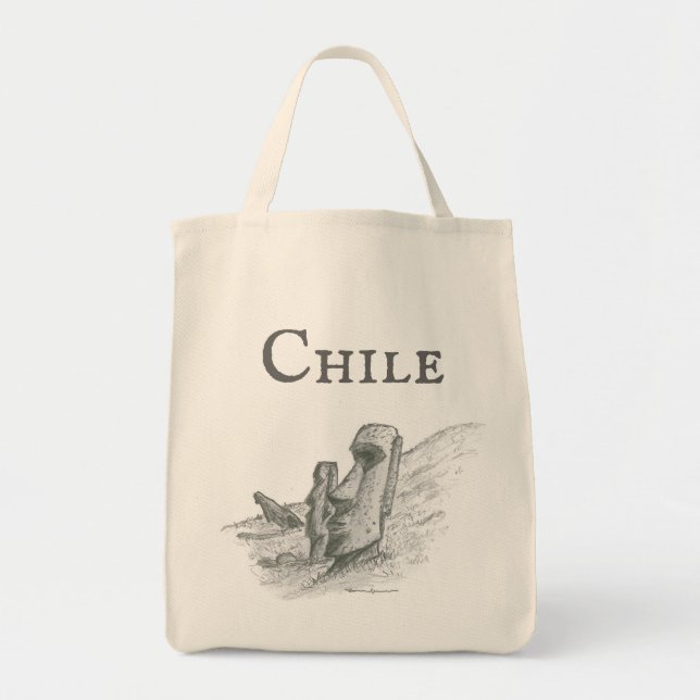 Bolsa Tote Moai, Ilha da Páscoa, Chile (Frente)