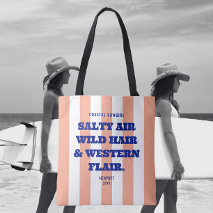 Bolsa Tote Moça Costeira Flair Pink Cabana Stripe