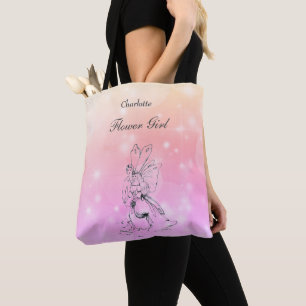 Bolsa Tote Moça de Flor Personalizada de Casamento de Fada