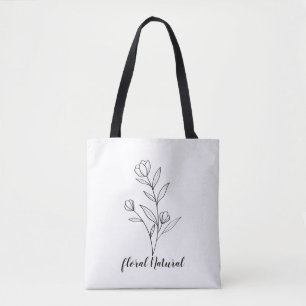 Bolsa Tote mochila de toalha com flor natural
