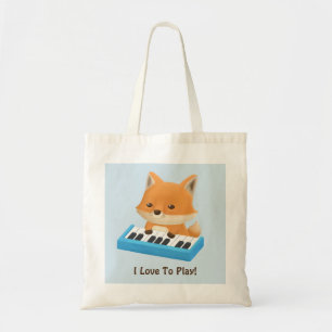 Bolsa Tote Mochila Infantil Little Fox Loves to Play Piano