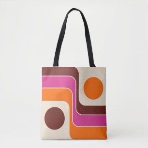 Bolsa Tote Mod Estilo Retro Geométrico dos Anos 70
