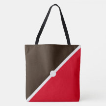 Mod Vermelho Brilhante Marrom Cacau Diagonal Bloco
