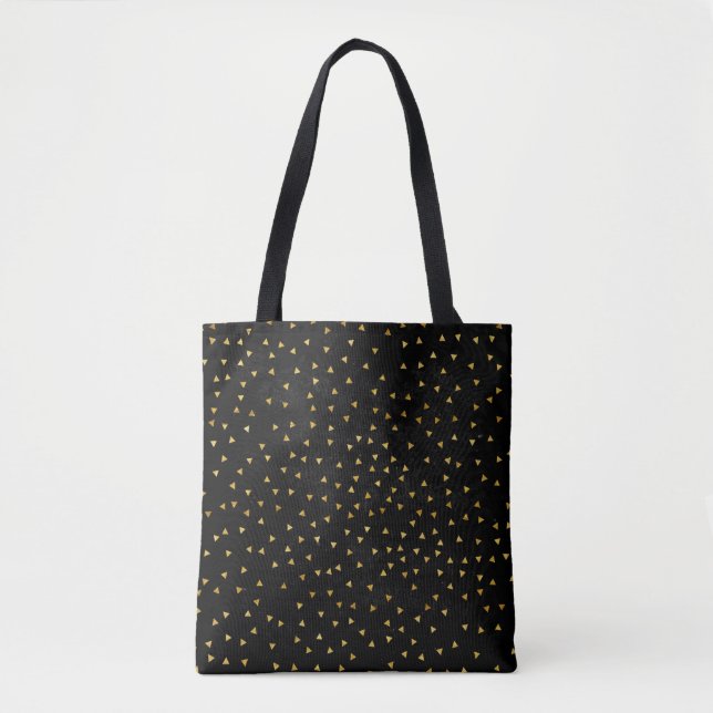 Bolsa Tote Moda brilhante preta (Frente)