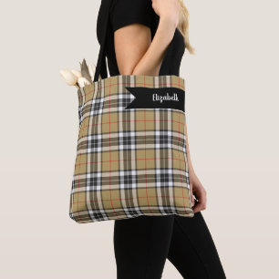 Bolsa Tote Moda da Família de Padrões de Xadrez Thomson Cam