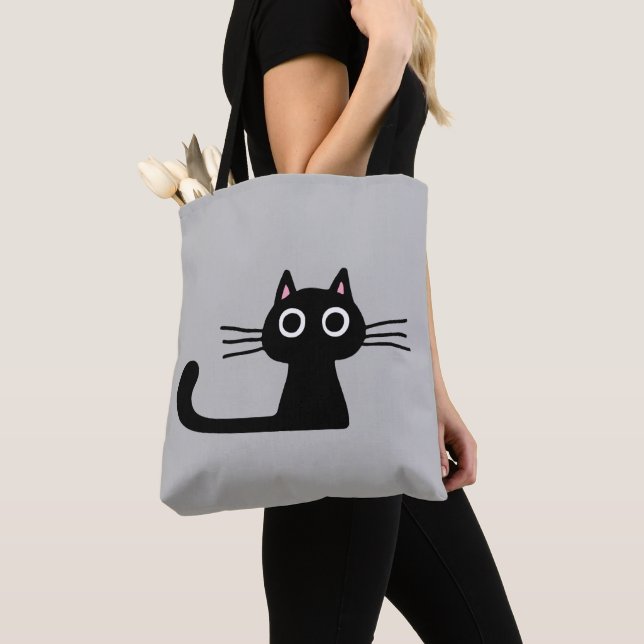 Bolsa Tote Moda divertida de Gatinhos Pretos Curiosos (Close Up)