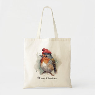 Bolsa Tote Moda do Mercado de Natal Cottagecore Robin