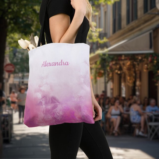 Bolsa Tote Moda encontra função: Nome cor-de-rosa design Marb (Criador carregado)