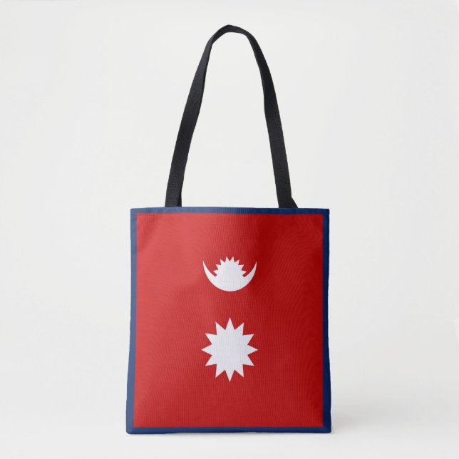 Bolsa Tote Moda legal da bandeira do Nepal (Frente)