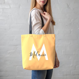 Bolsa Tote moda moderna de pêssego laranja monograma