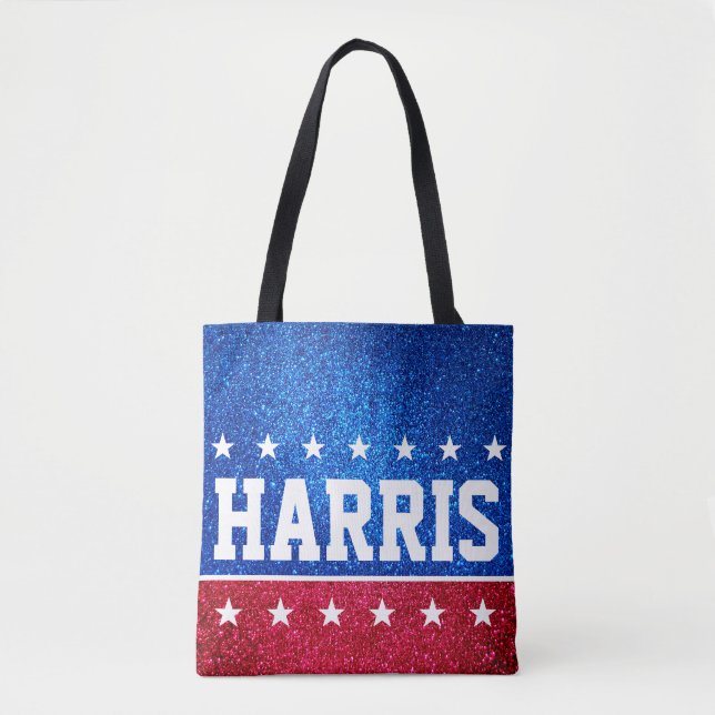 Bolsa Tote Modelo da Campanha Americana de Brilho Branco Verm (Frente)
