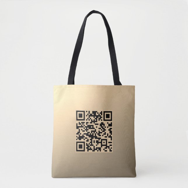 Bolsa Tote Modelo de código QR editável instantaneamente | Fa (Frente)