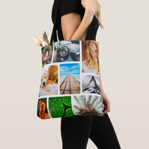 Bolsa Tote Modelo de Colagem de Fotos Personalizada 18